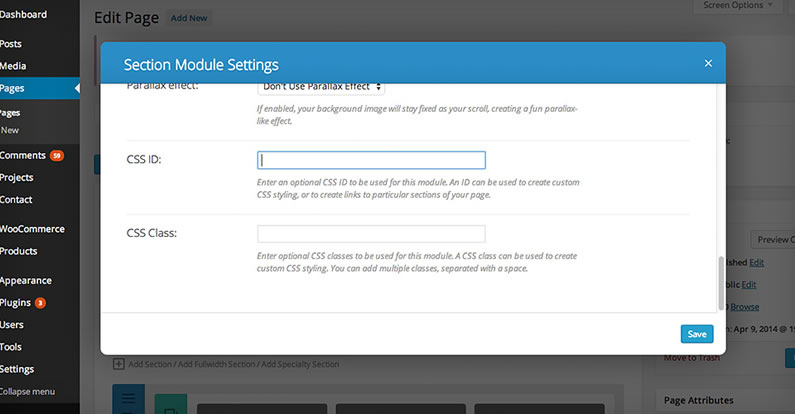 divi 2.1 section IDs