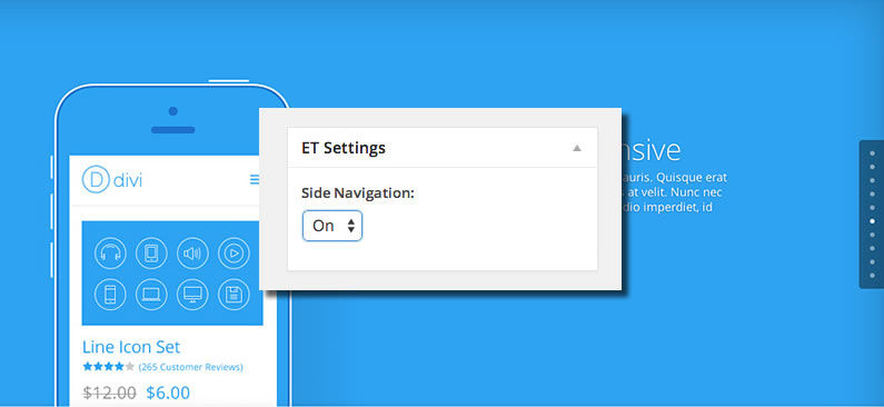 divi 2.1 floating side navigation bar