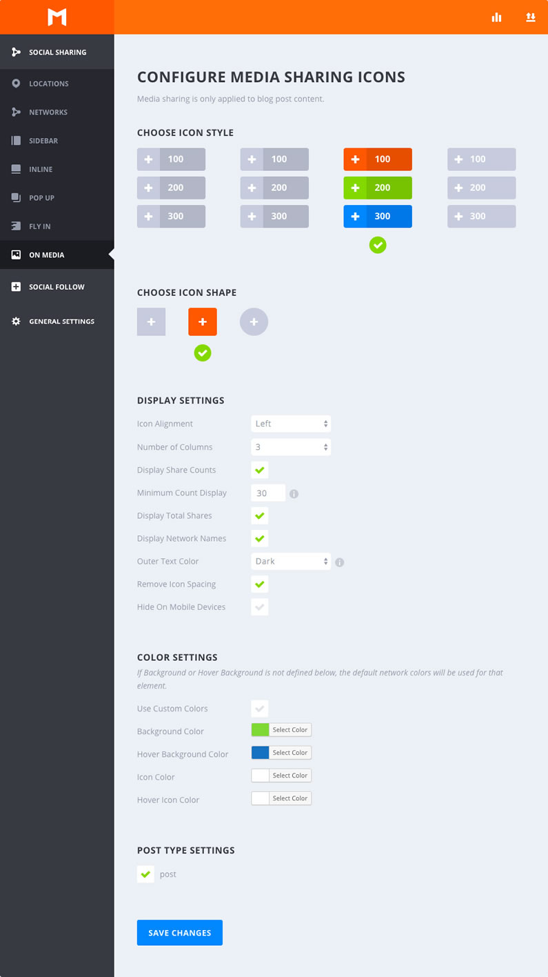 monarch plugin media sharing icon configuration