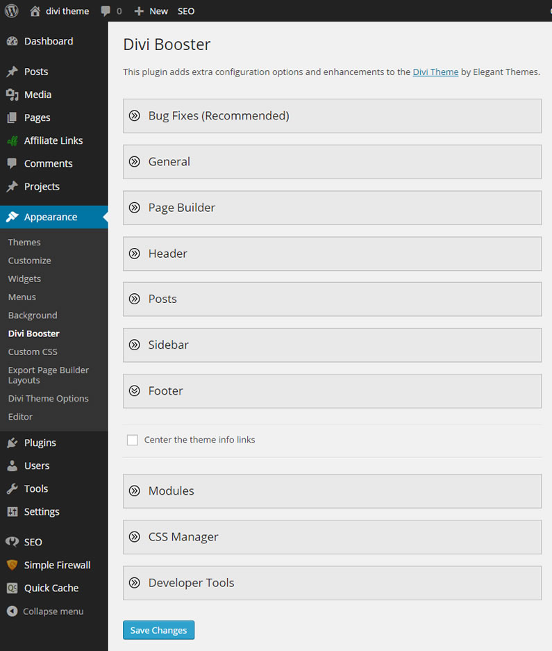 divi booster categories