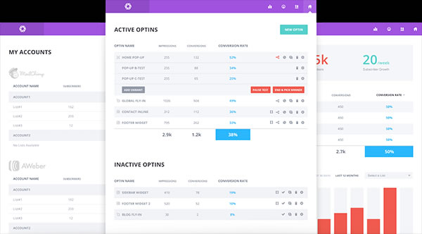 bloom optin plugin dashboard 