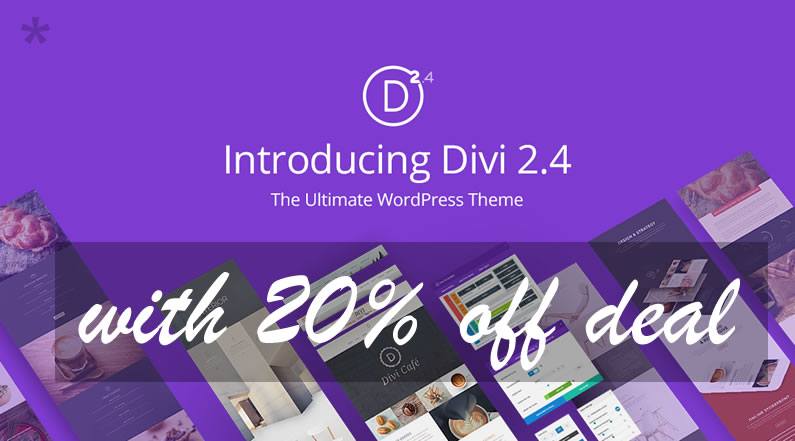 Divi 2.4 released – complete with fabulous 20% off offer