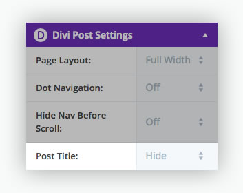 divi 2.4 post title module turn off title