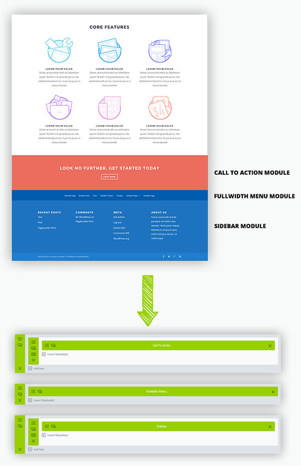 divi 2.4 sections can be global items