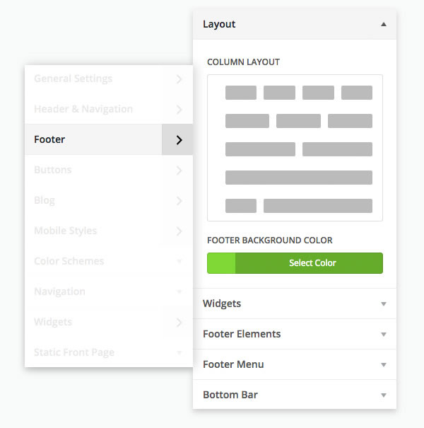 divi 2.4 footer customizer