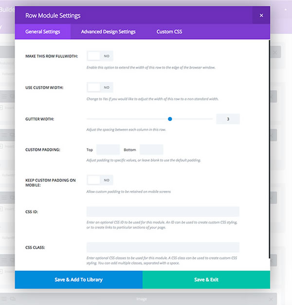 divi 2.4 row options