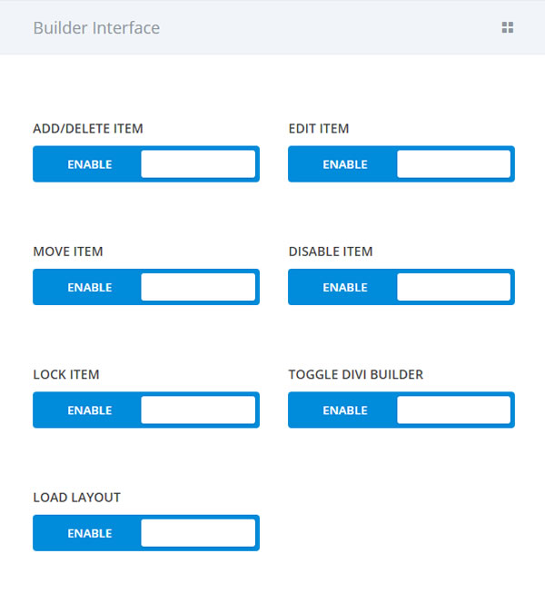 divi role editor - builder interface