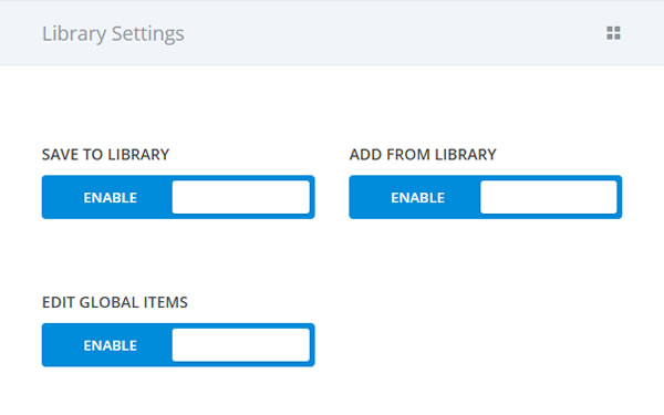 divi role editor - library settings