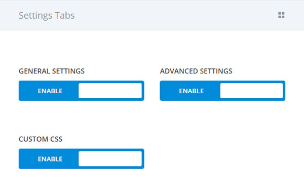 divi role editor - settings tabs