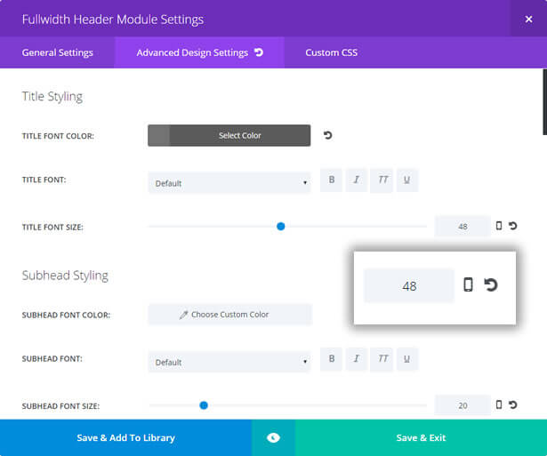 divi 2.6 adjust size and spacing 01