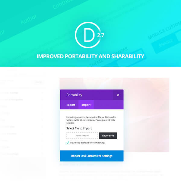 divi 2.7 increased portability