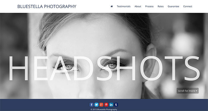 Bluestella Photography divi theme website