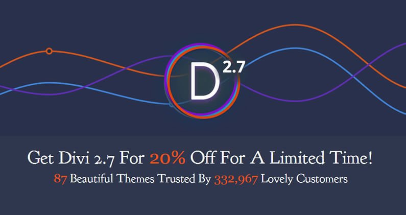 Divi 2.7 released – complete with fabulous 20% off offer