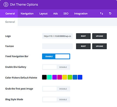 divi builder site wide palette