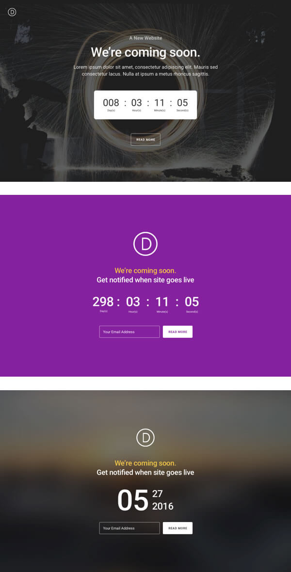 divi coming soon layout kit