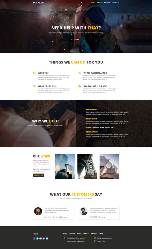 free divi small business layout pack