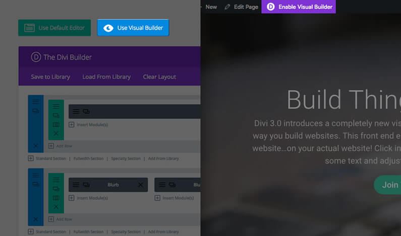 enable the divi 3 visual builder