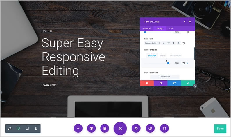 Divi Visual Builder – Super easy responsive design for desktop, tablet and smartphone