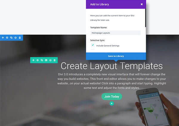 divi 3.0 visual page builder save your layouts