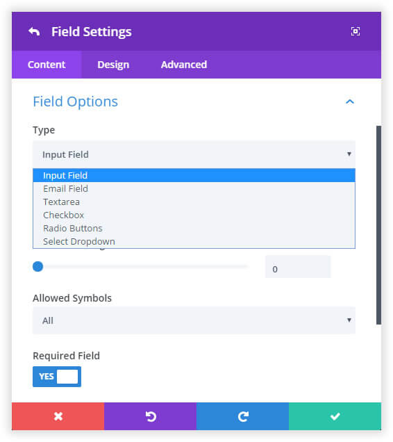 new divi contact form module new form fields