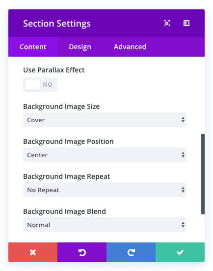 new divi background image controls