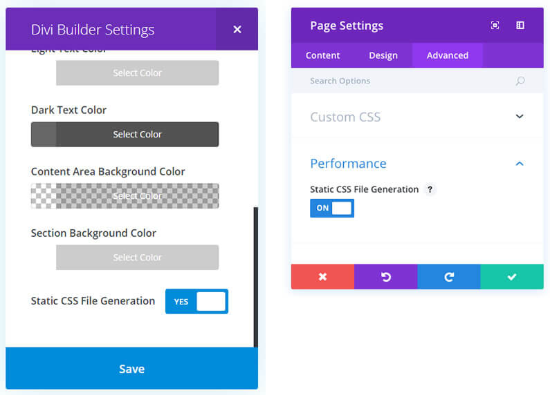 divi theme easy static css file management for pages