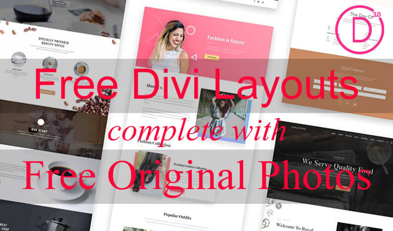 Free Divi Layouts complete with free Original Photos