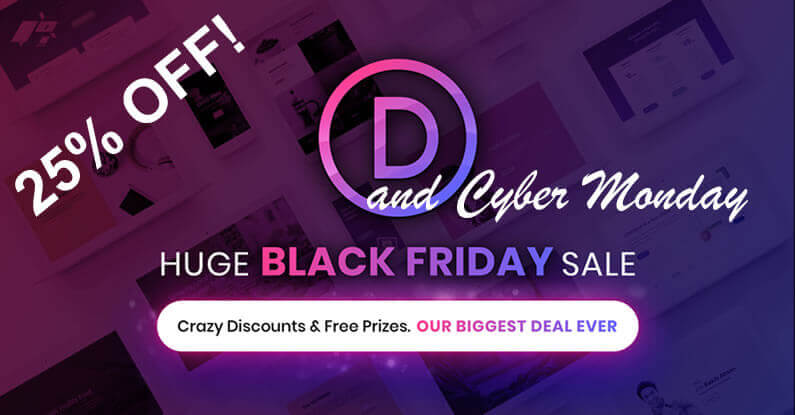 Divi / Elegant Themes Black Friday and Cyber Monday discount deals