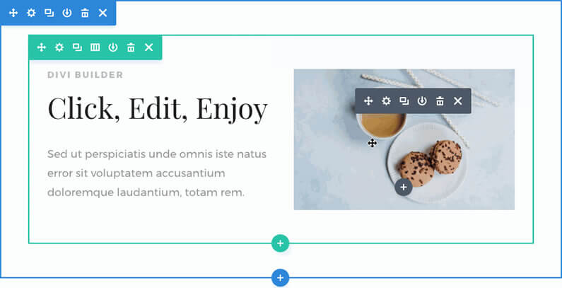 divi visual builder click mode