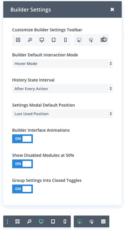 divi visual builder customisation controls