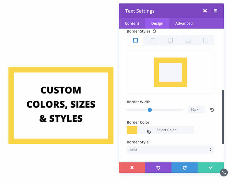 divi advanced border options