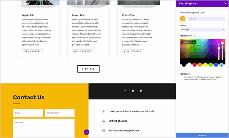 divi find and replace is perfect for customising free divi layout packs